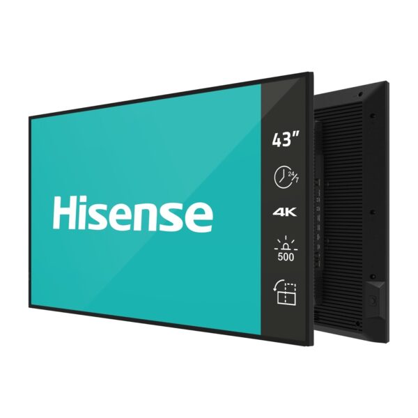 Hisense Digital Signage 43", 500 nits, 4k resolution, Full HD, with 7day x 24hrs operation, Android 14 OPS - 43DM66GE