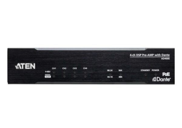 Aten Pre-AMP, 4-Channel Mic/Line with DSP & Dante Output - AD400E