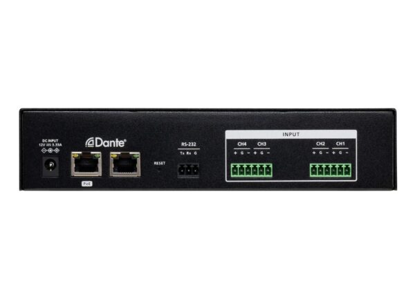 Aten Pre-AMP, 4-Channel Mic/Line with DSP & Dante Output - AD400E