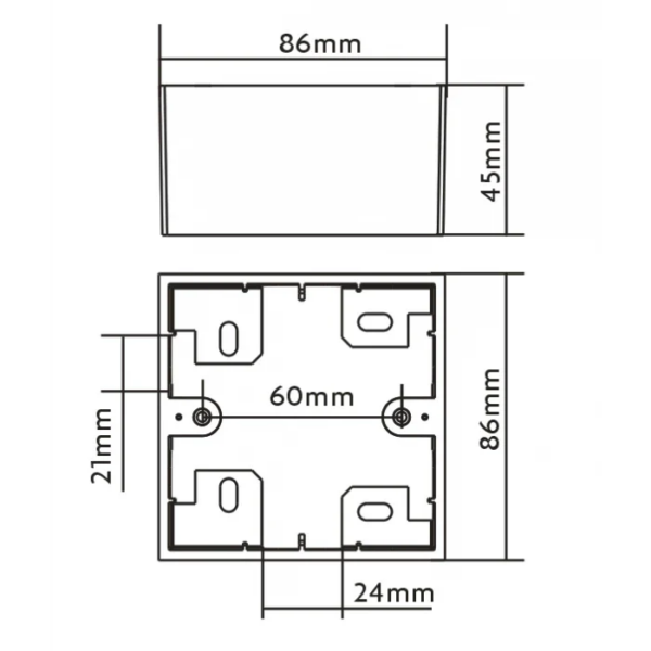 Vision Cable Termination System V3, 1-Gang Backbox - 3446597