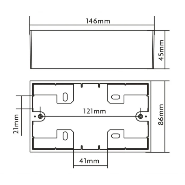 Vision Cable Termination System V3, 2-Gang Backbox - 3446598
