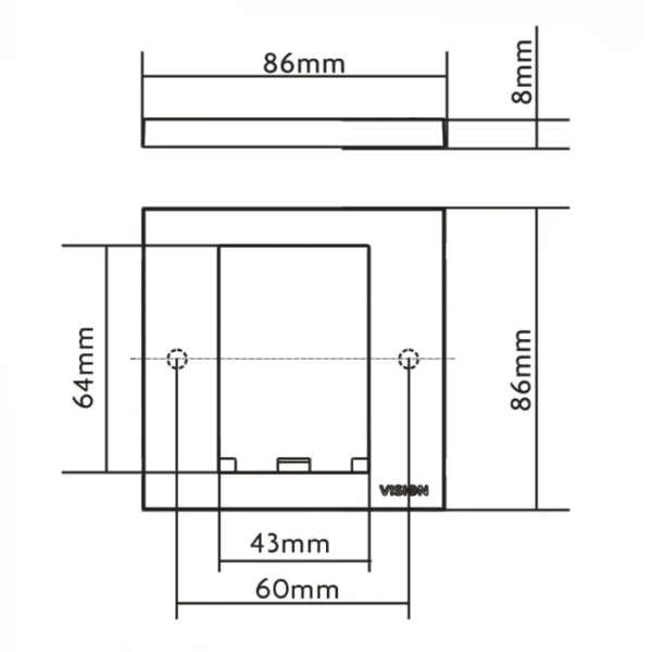 Vision Cable Termination System V3, 1-Gang Surround - 3446602