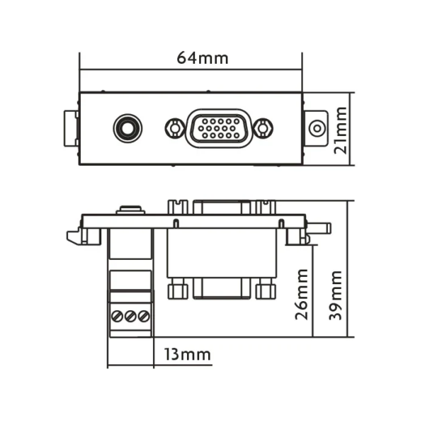 Vision Cable Termination System V3,VGA&3.5mm D Module - 3446586