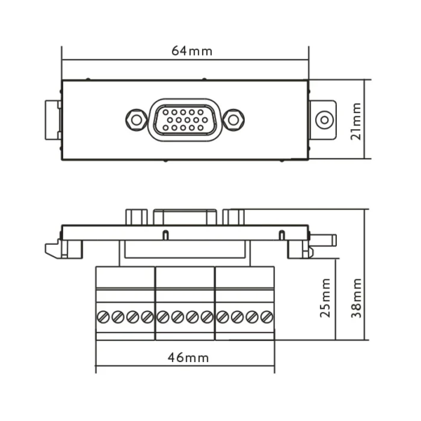 Vision Cable Termination System V3,VGA Female Module - 3446584