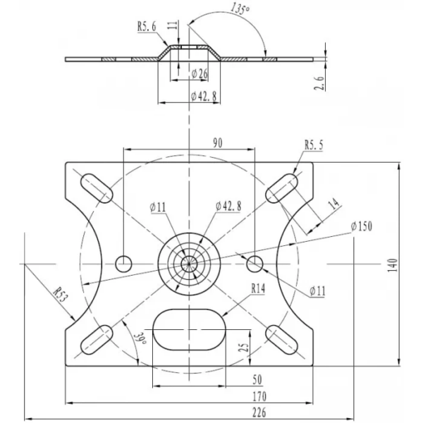 Vision Flush Mount Projector Bracket - 1932372