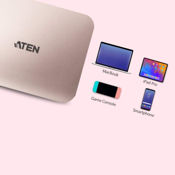 Aten Ultra Mini Dock with Power Pass-through, 4k, USB-C - UH3235